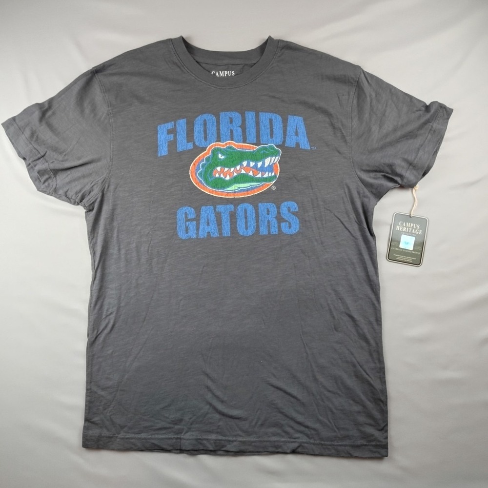 UF Florida Gators Shirt Mens XL Gray Short Sleeve NCAA Campus Heritage NWT